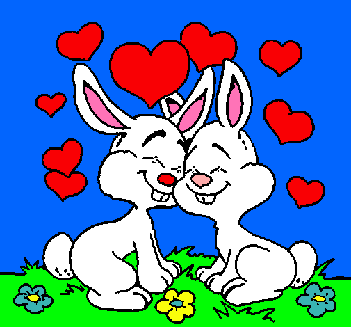 Dibujo de Conejitos enamorados pintado por Lucygal en Dibujos.net ...