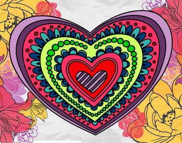 Dibujo de corazones de colores pintado por Mariass en Dibujos.net ...