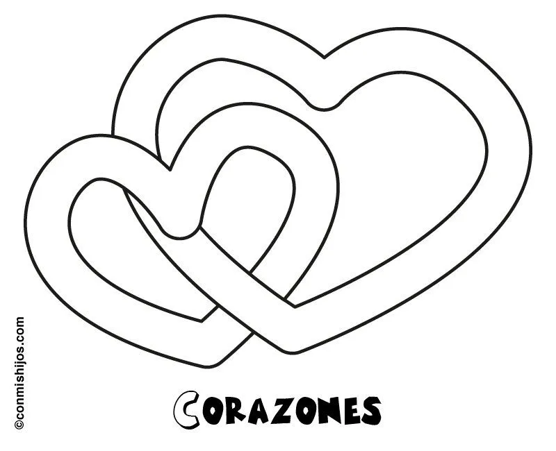 Dibujo de corazones para imprimir y colorear