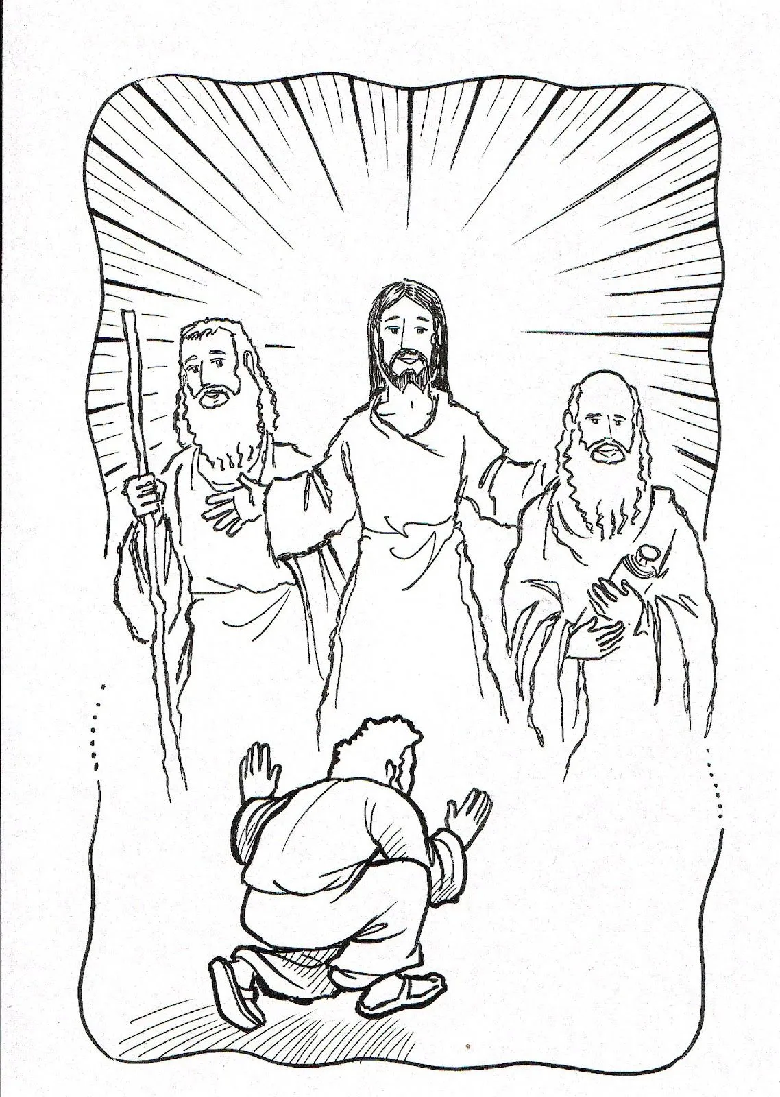 Dibujo Cristiano de La Transfiguracion de Jesus para colorear ...