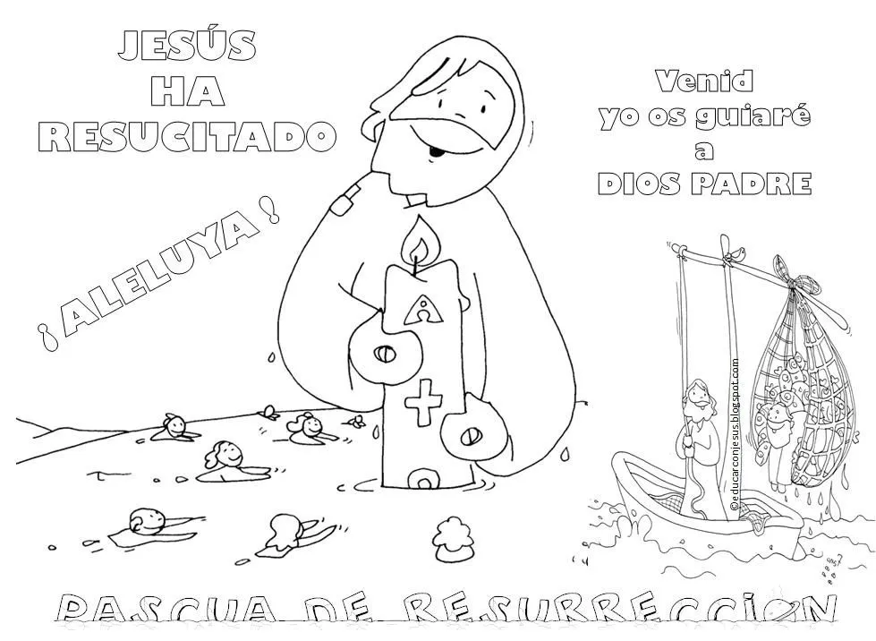 Dibujo de Cristo ha resucitado | Manualidades Infantiles