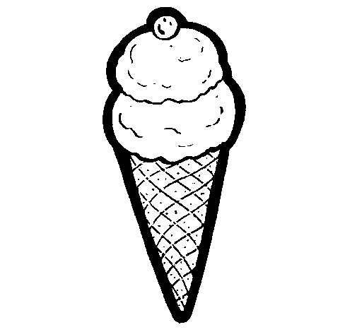 Dibujo de Cucurucho de helado para Colorear