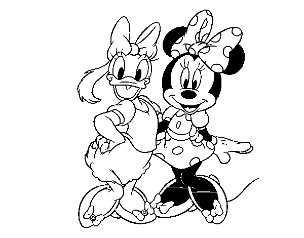 Dibujo de Daisy y Minnie para Colorear - Dibujos.net