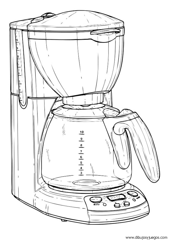 dibujo-de-cafetera-01 | Dibujos y juegos, para pintar y colorear