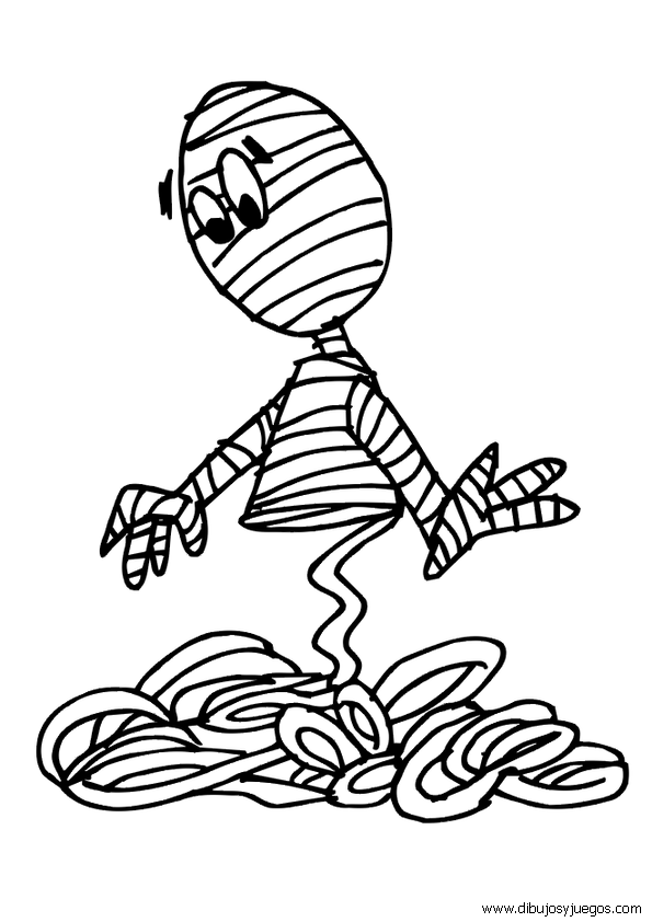 dibujo-de-halloween-momia-013 | Dibujos y juegos, para pintar y ...