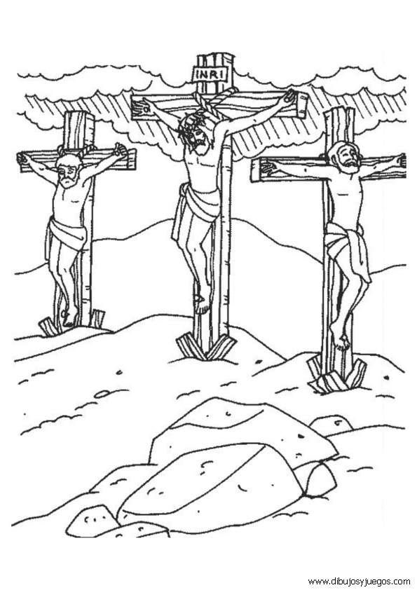 dibujo-de-jesus-en-la-cruz-crucifixion-005 | Dibujos y juegos ...