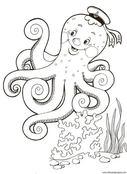 dibujo-de-pulpo-012 | Dibujos y juegos, para pintar y colorear