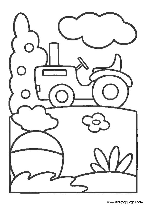 dibujo-de-tractor-para-colorear-001 | Dibujos y juegos, para pintar y  colorear