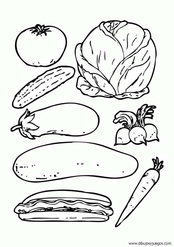 dibujo-de-verduras-002 | Dibujos y juegos, para pintar y colorear