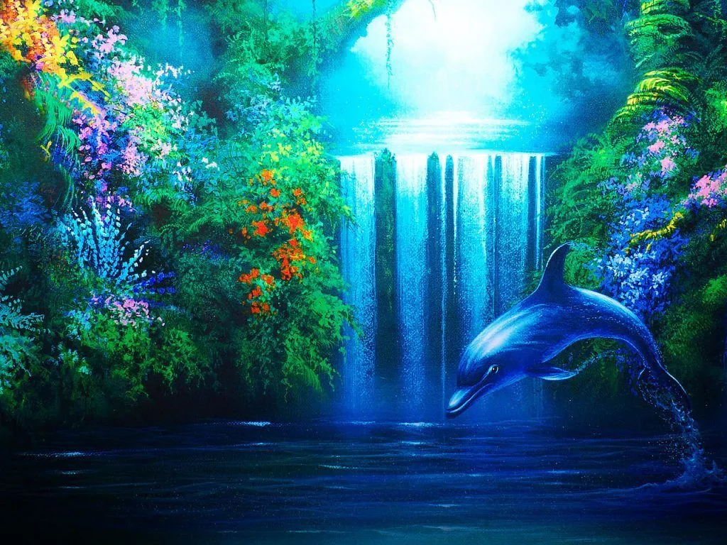 Dibujo de delfines - 1024x768 :: Fondos de pantalla y wallpapers