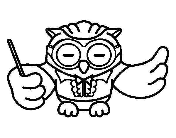 Dibujo de Director búho para Colorear - Dibujos.net