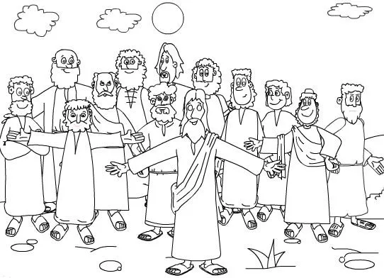 Dibujos Cristianos Para Colorear: Dibujo de Los Discipulos para ...