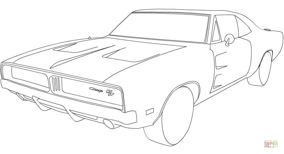 Dibujo de Dodge Charger RT de 1969 para colorear | Dibujos para ...