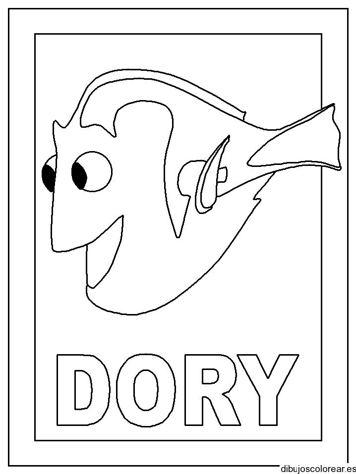 Dibujo de Dory en un portaretrato | Dibujos para Colorear