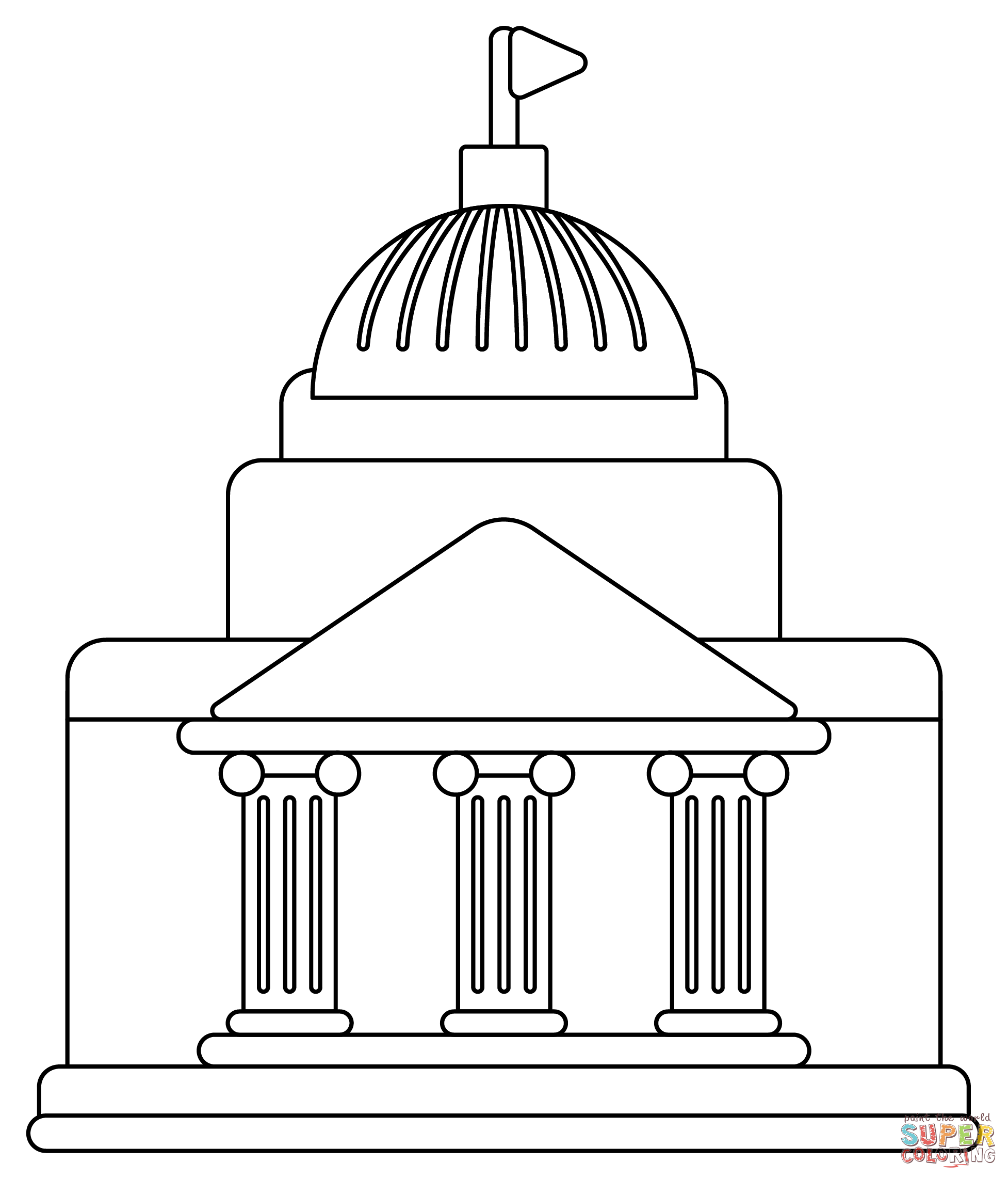 Dibujo de Edificio del gobierno para colorear | Dibujos para colorear  imprimir gratis