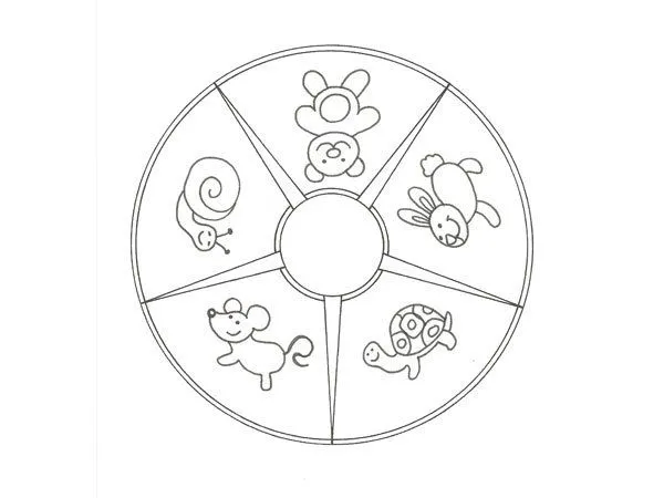 Dibujo educativo de animales para colorear con niños