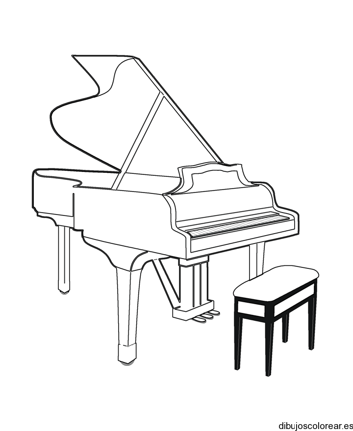 Dibujo de un elegante piano | Dibujos para Colorear