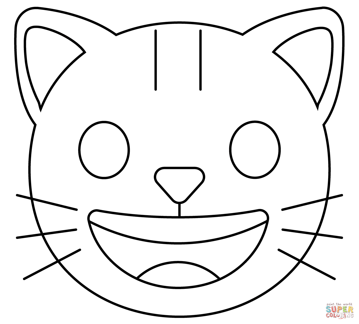 Dibujo de Emoji de cara de gato para colorear | Dibujos para colorear  imprimir gratis