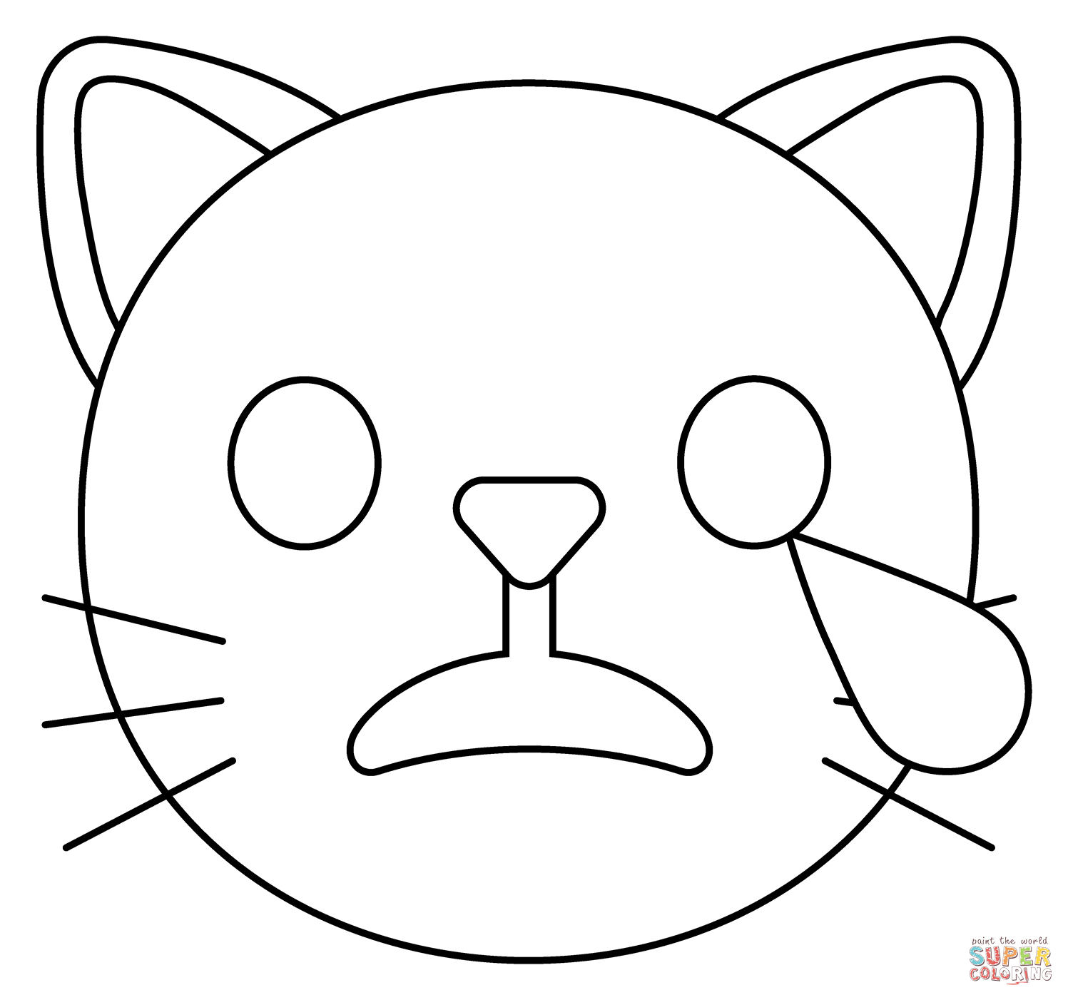 Dibujo de Emoji de gato llorando para colorear | Dibujos para colorear  imprimir gratis