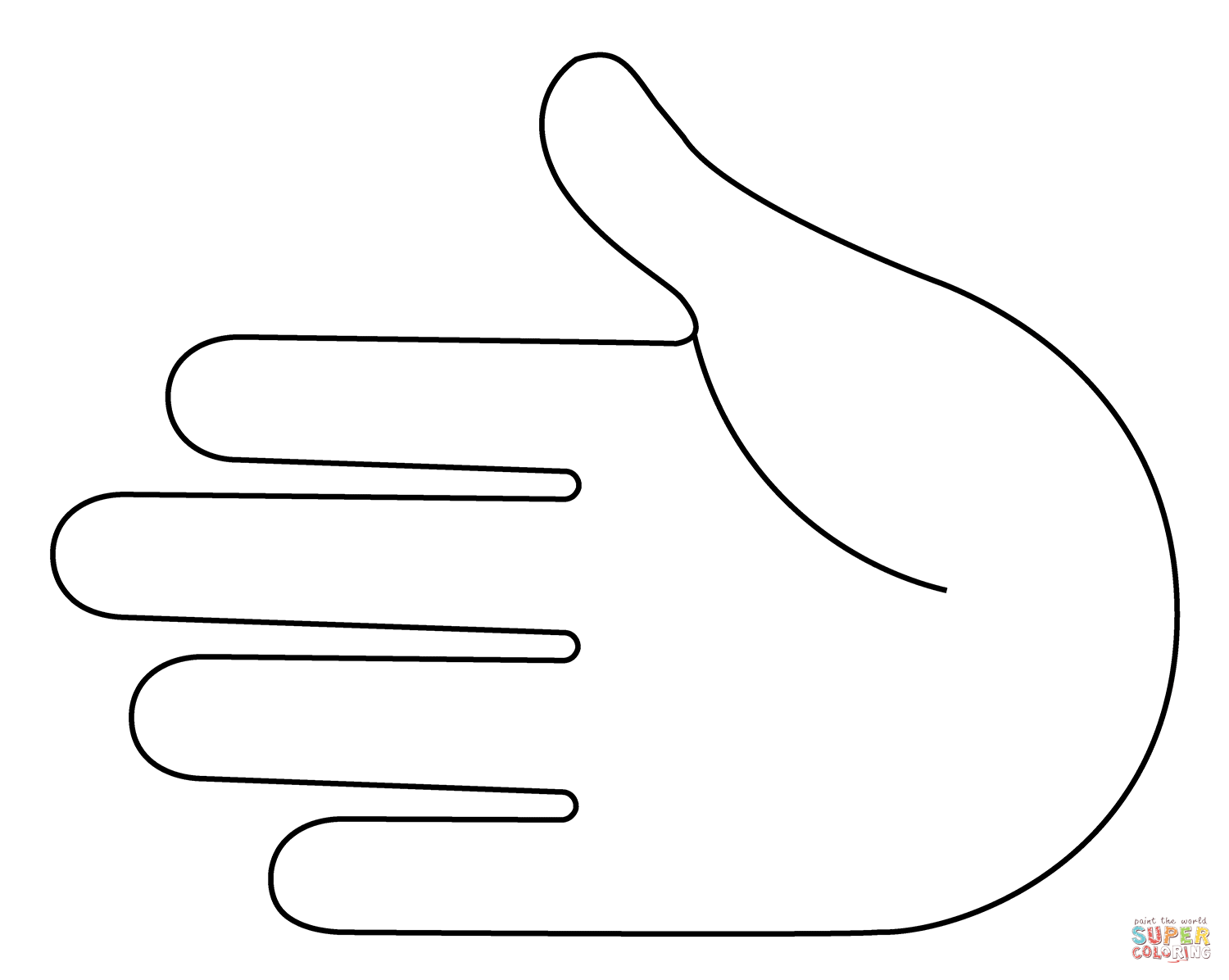 Dibujo de Emoji de la mano hacia la izquierda para colorear | Dibujos para  colorear imprimir gratis