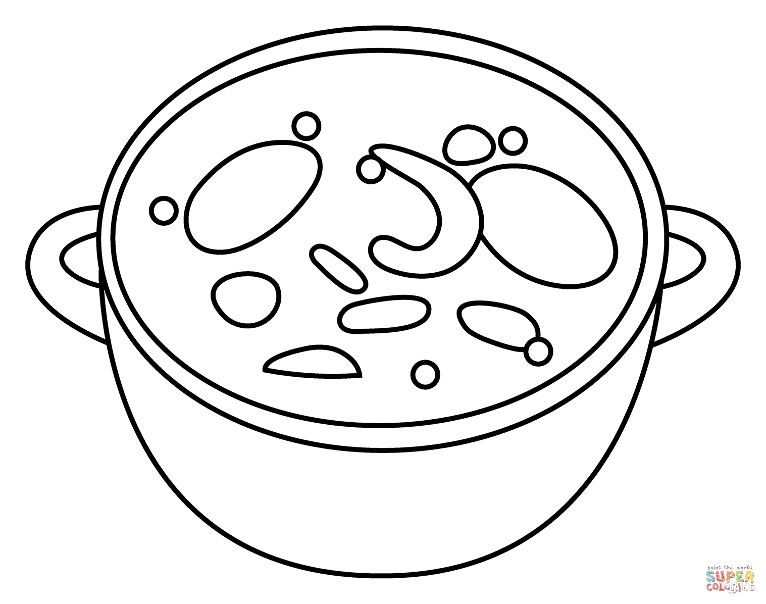 Dibujo de Emoji de olla de comida para colorear | Dibujos para colorear imprimir gratis