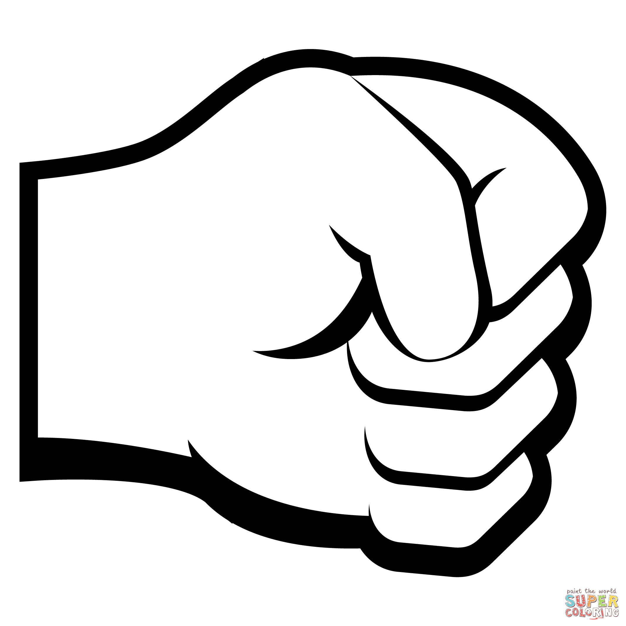 Dibujo de Emoji de puño hacia la derecha para colorear | Dibujos para  colorear imprimir gratis