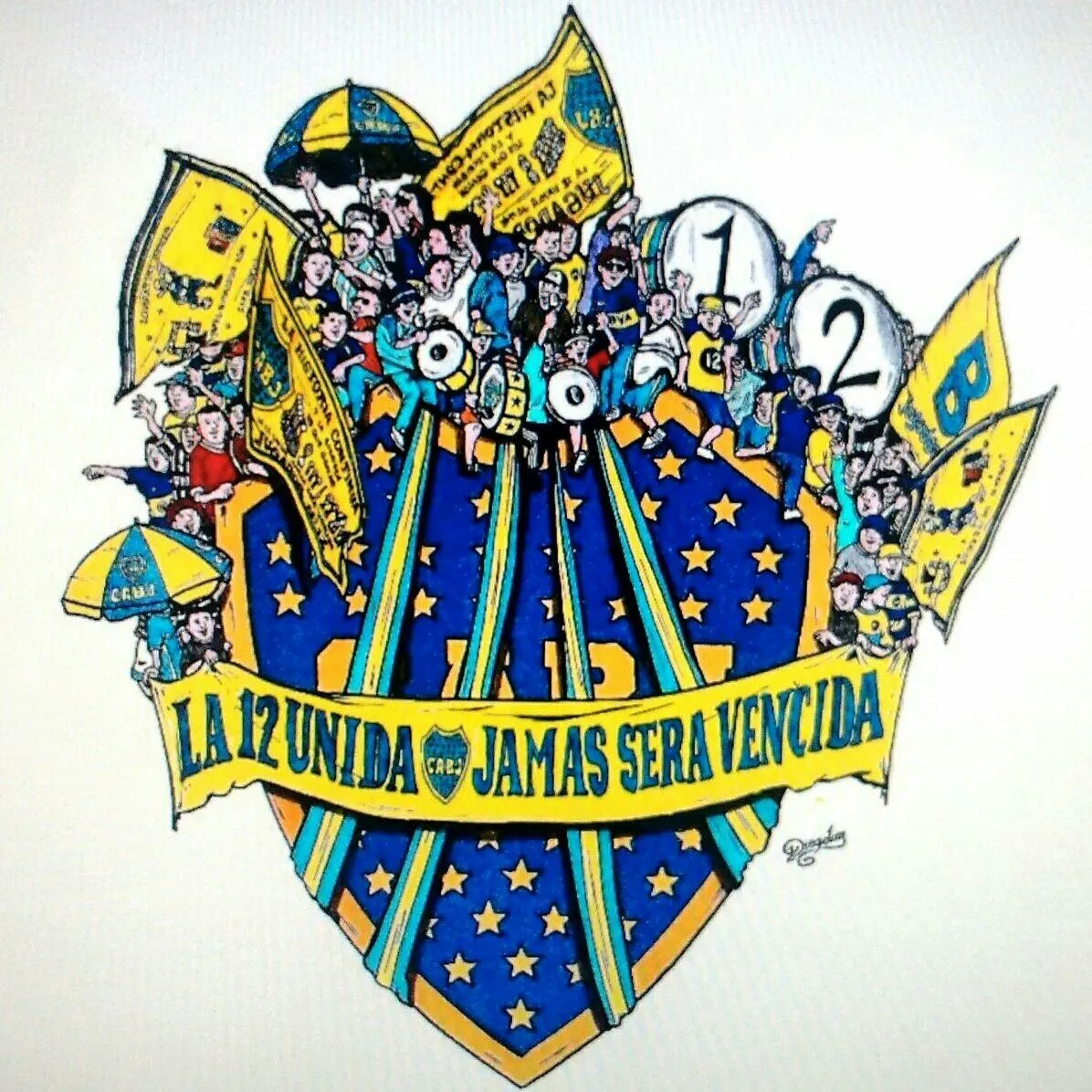 dibujo | Escudo de boca, La 12 boca juniors, Escudo de boca juniors