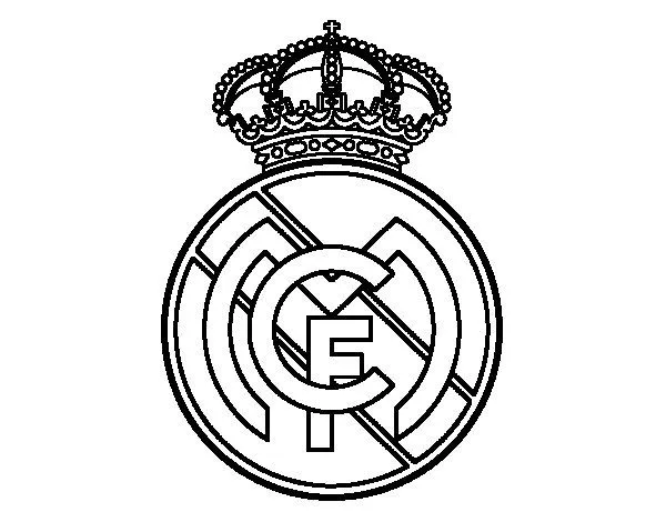 Dibujo de Escudo del Real Madrid C.F. para Colorear - Dibujos.net