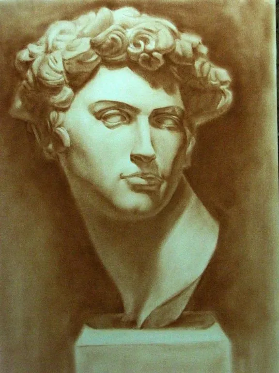 dibujo a escultura antigua jose manuel peña segura - Artelista.