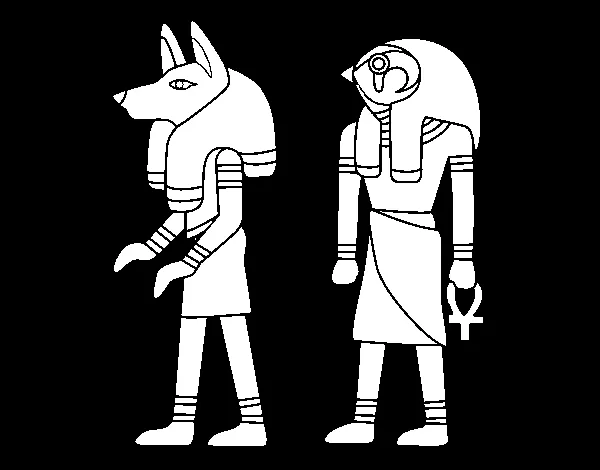 Dibujo de Esfinges egipcias para Colorear