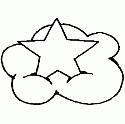 Dibujo de Estrella en las nubes. Dibujo para colorear de Estrella ...
