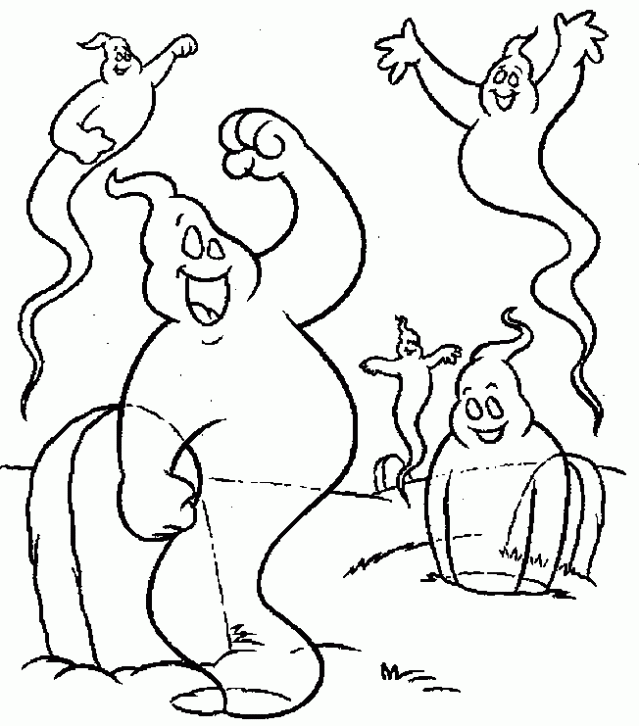 Dibujo de Fantasmas en el cementerio. Dibujo para colorear de ...