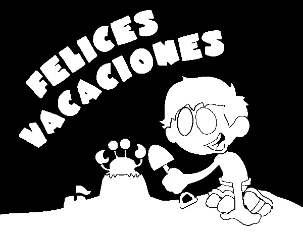 Dibujo de Felices vacaciones para Colorear