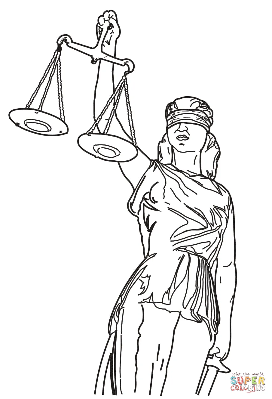 Dibujo de Figura de la justicia para colorear | Dibujos para colorear  imprimir gratis