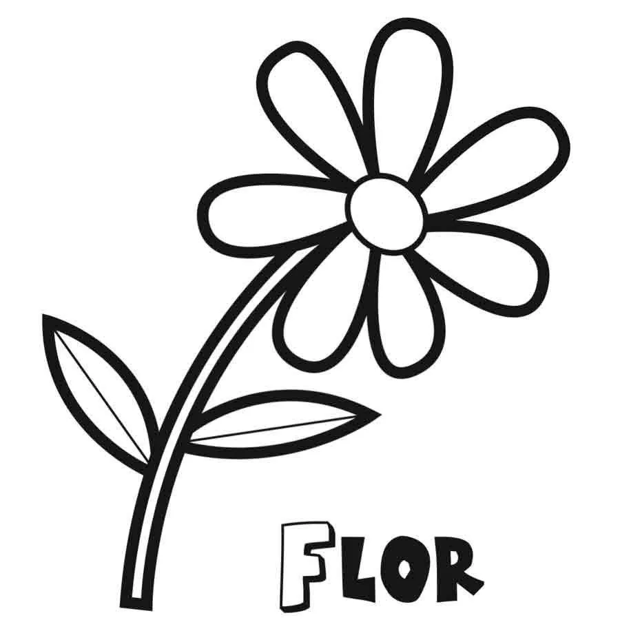 Dibujo de una flor para imprimir y colorear