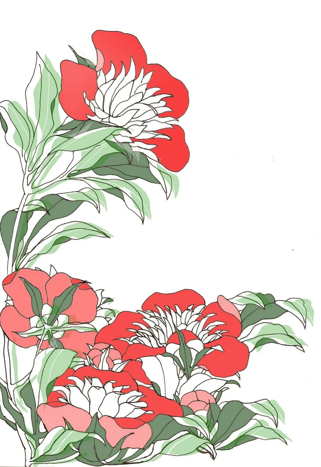 Dibujo Flores Japonesas