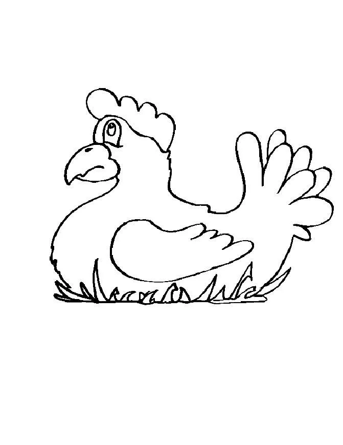 Dibujo de una gallina para colorear - Portal Escuela