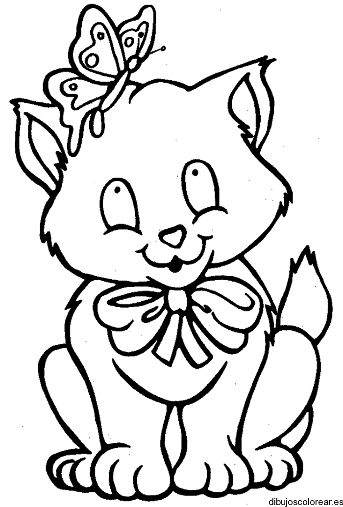 Dibujo de un gato sonriendo | Dibujos para Colorear