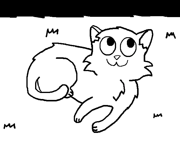 Dibujo de Gato tumbado para Colorear - Dibujos.net