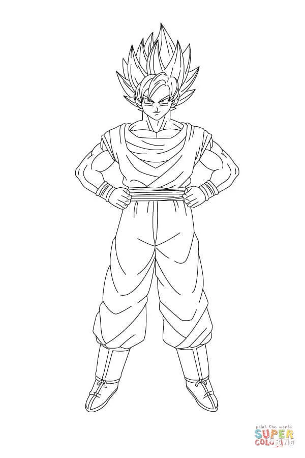 Dibujo de Son Goku para colorear | Dibujos para colorear imprimir gratis