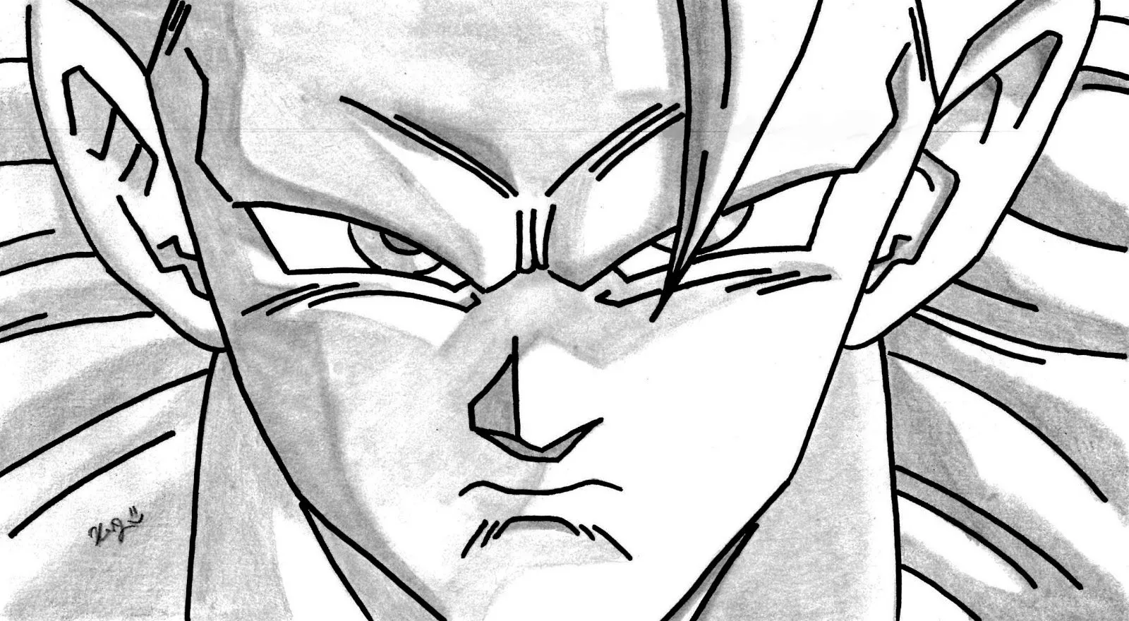 dibujos y caricaturizacion a la carta: Son Goku mi dibujo a lapiz