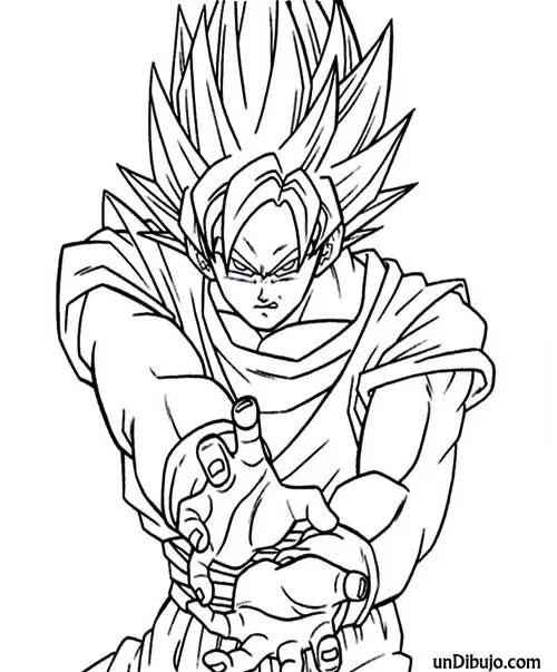 Dibujo de Goku manga para colorear - Dibujos Fáciles