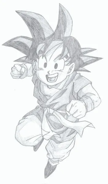 Dibujo de Son Gokuh de pequeño Bola de dragón GT