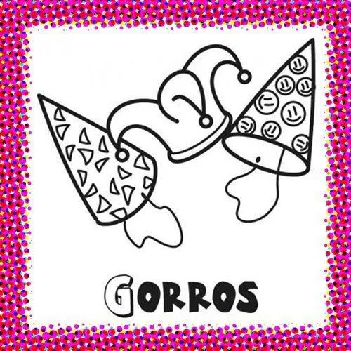 Dibujo de gorros de fiesta en Carnaval - Dibujos de fiesta de ...