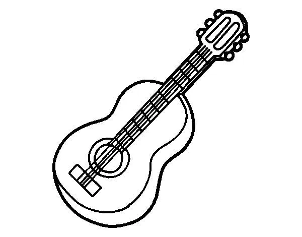 Dibujo de Guitarra clásica para Colorear - Dibujos.net