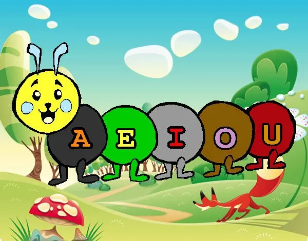 Dibujo de Gusano con vocales pintado por Enreda2 en Dibujos.net el ...