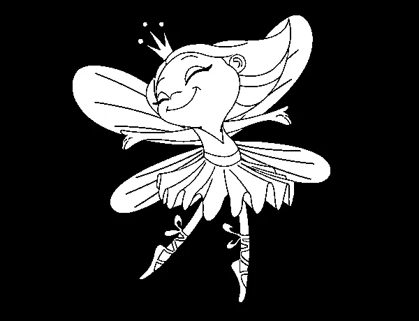 Dibujo de Hada con alas para Colorear - Dibujos.net