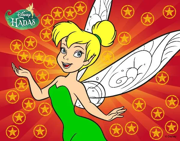 Dibujo de Hadas Disney - Campanilla primer Plano pintado por ...