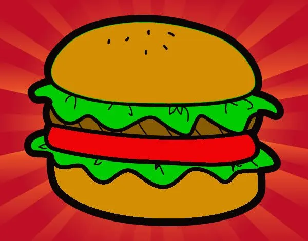 Dibujo de Hamburguesa con lechuga pintado por Locki20 en Dibujos ...