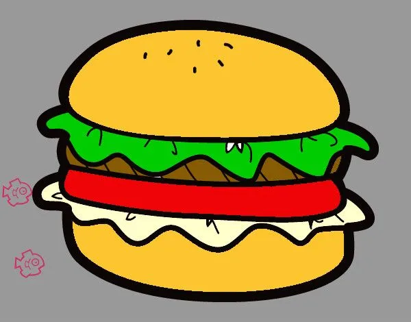 Dibujo de Hamburguesa con lechuga pintado por Melaniezoe en ...